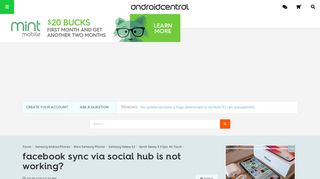 facebook sync via social hub is not working? - Android Forums at ...