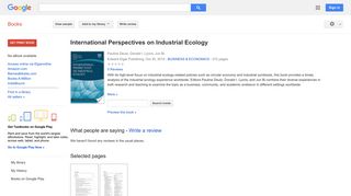 International Perspectives on Industrial Ecology