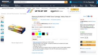 Samsung SU462A CLT-Y406S Toner Cartridge, Yellow ... - Amazon UK