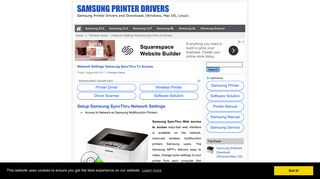 Network Settings Samsung SyncThru to Access | Samsung Printer ...