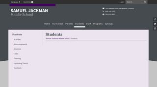 Students - Samuel Jackman Middle School