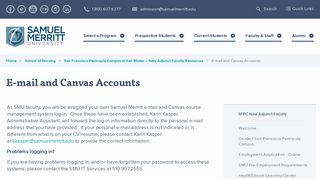 E-mail and Canvas Accounts | Samuel Merritt University