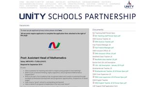 Vacancies | Unity Schools Partnership
