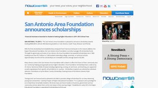 San Antonio Area Foundation announces scholarships - NOWCastSA