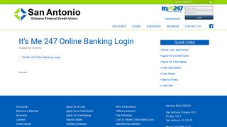 It's Me 247 Online Banking Login - San Antonio Citizens Federal ...