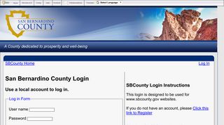 SBCounty Login - Login Page - San Bernardino County