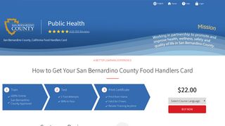 San Bernardino County Food Handlers Card - StateFoodSafety.com