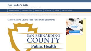 San Bernardino County Food Handlers Requirements - Food ...
