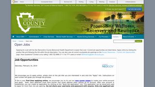 Open Jobs | DBH Internet Website - San Bernardino County