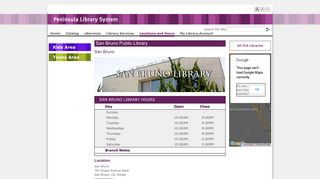 Peninsula Library System : San Bruno Public Library - Plsinfo.org