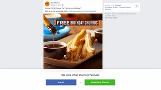 San Churro - Want a FREE Churros For Two on your birthday ...