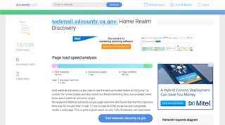 Access webmail.sdcounty.ca.gov. Home Realm Discovery