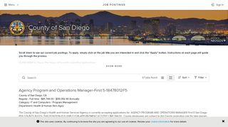 Job Opportunities | Sorted by Job Title ascending | County of San Diego