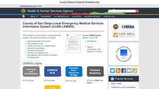 CoSD-LEMSIS - County of San Diego