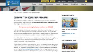 Community Scholarship Program - The San Diego Foundation