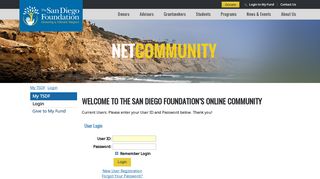 The San Diego Foundation: Please login