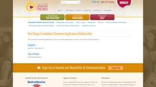 San Diego Foundation Common Application Scholarship