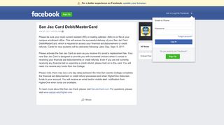 San Jac Card Debit/MasterCard - Facebook