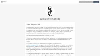San Jacinto College — Your SanJac Card