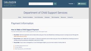 Payment Information | Child Support Services | San Joaquin County