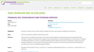 San Joaquin Delta College (Financial Aid, Scholarships and Veterans ...
