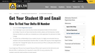 Get Your Student ID and Email | San Joaquin Delta College