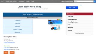 San Juan Credit Union - Blanding, UT - Credit Unions Online