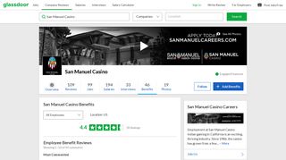 San Manuel Casino Employee Benefits and Perks | Glassdoor