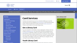 Card Services | San Mateo County Libraries