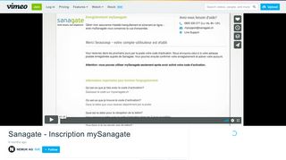 Sanagate - Inscription mySanagate on Vimeo