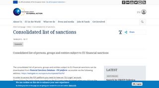 Consolidated list of sanctions - European External Action Service