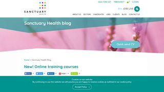 New! Online training courses - Sanctuary Health