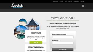 Travel Agent Login - bookings.sandals.co.uk