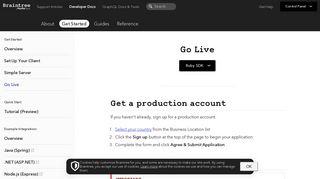 Go Live | Ruby - Braintree Developer Documentation