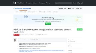 HDP2.5 Sandbox docker image: default password doesn't work. - GitHub
