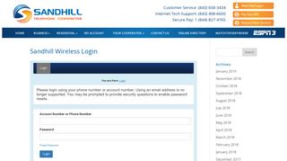 Sandhill Wireless Login - Sandhill | Telephone Cooperative