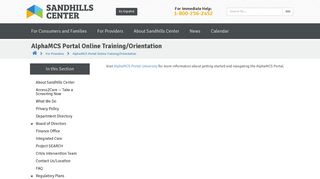 AlphaMCS Portal Online Training/Orientation – Sandhills Center