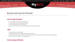 Log In and Log Out of Moodle - Sandhills Community College