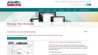 Manage Your Accounts - Sandia Area Federal Credit Union