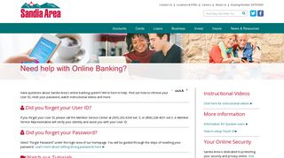 Online Banking Help - Sandia Area Federal Credit Union