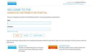 Distributor Portal: Sign in