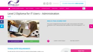 Level 2 Diploma for IT Users - Administration - Sandwell College
