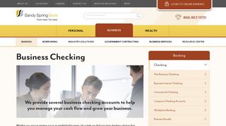 Business Checking Services - Sandy Spring Bank
