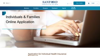 Online Application for Individuals & Families | Sanford Health Plan ...
