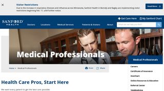 Medical Professionals | Sanford Health