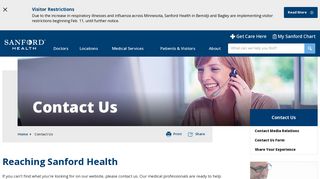 Contact Us | Sanford Health