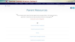 Parent Resources - Sanger Unified School District