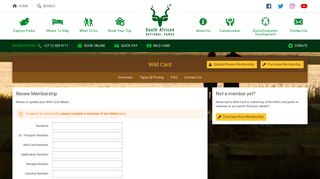 Login - South African National Parks - SANParks - Official Website ...