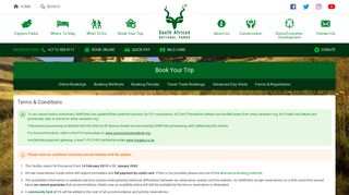 Online Bookings - South African National Parks - SANParks - Official ...