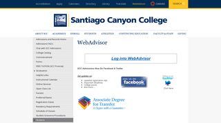 WebAdvisor - Santiago Canyon College
